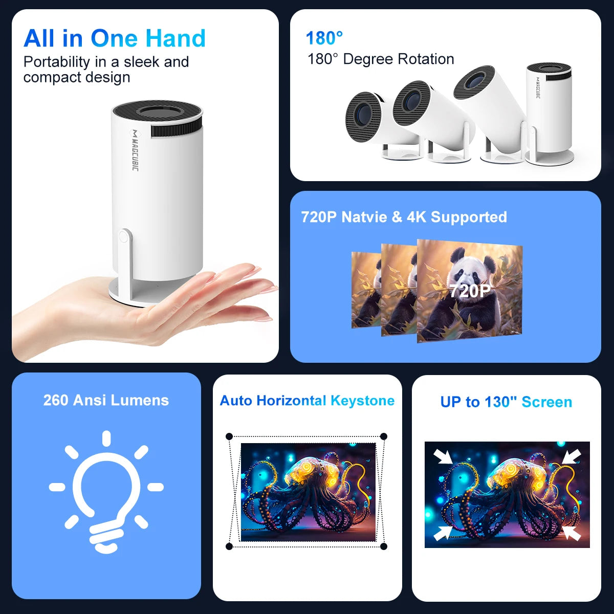 Instric™- Mini Cinematic 4K Projector